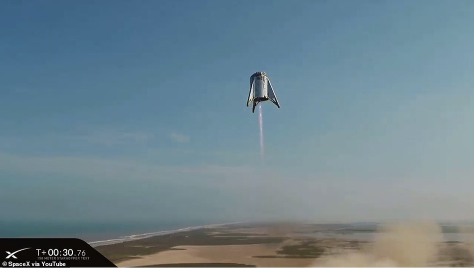 SpaceX悬浮150米创纪录 火星星际飞船“星虫”大成功?