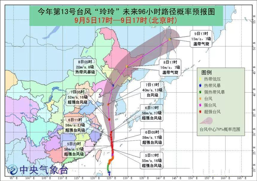 13号超强台风"玲玲"进黄海 山东南部和东部沿海蓝色海浪警报