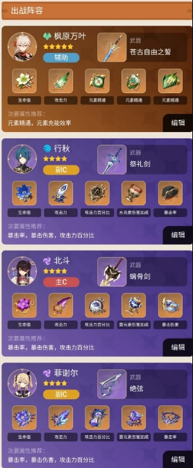 原神万叶阵容搭配