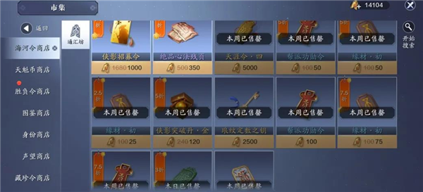 天涯明月刀手游市集买什么东西好