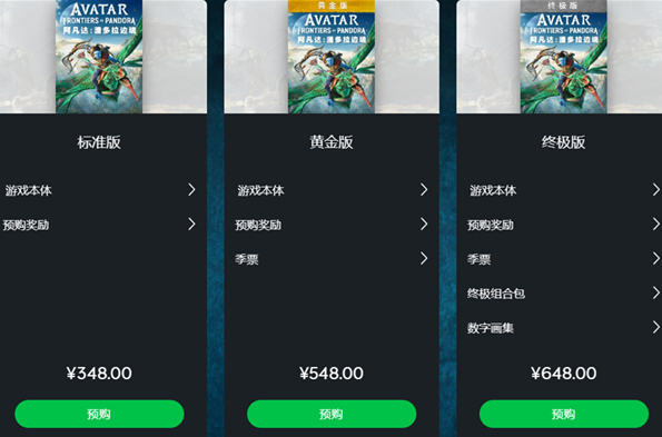 阿凡达潘多拉边境版本区别